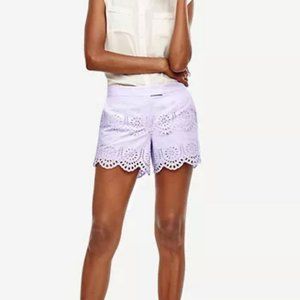 Ann Taylor 16P Amethyst Scalloped Eyelet Shorts